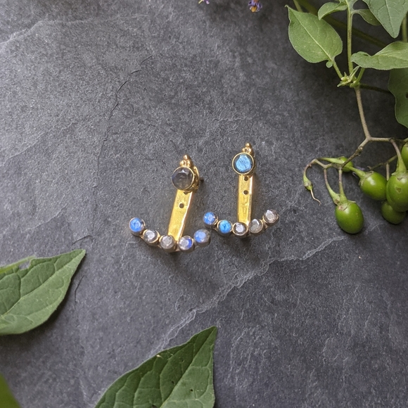 NWT Baizaar Labradorite Ear Jackets - Picture 2 of 7